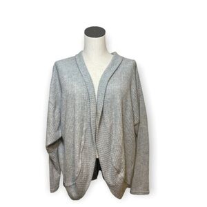 Socialite women’s Gray waffle knit open long sleeve cardigan Sz small